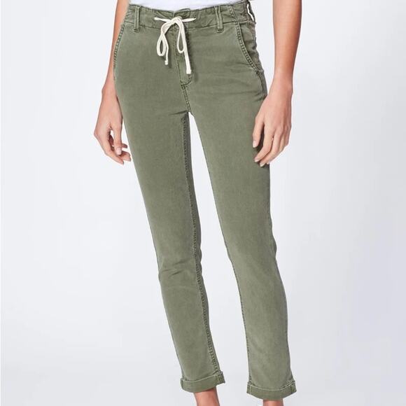 Paige Christy High Rise Pants in Vintage Coastal Green - Picture 1 of 9